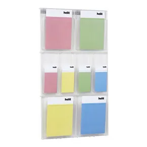 Uchwyt na katalog, naścienny, różne rozmiary, 8 przegródek, HELIT "Placativ", przezroczysty